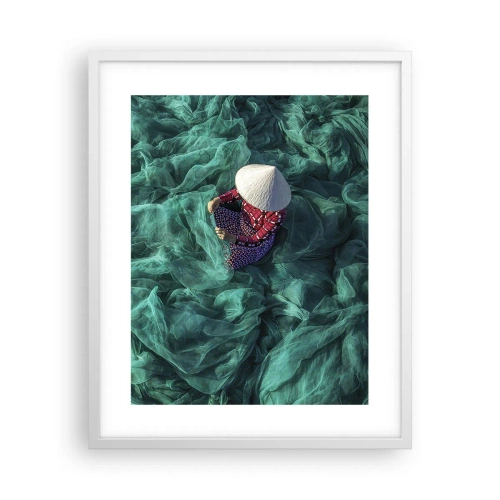 Poster in cornice bianca - Nel mare di reti - 40x50 cm