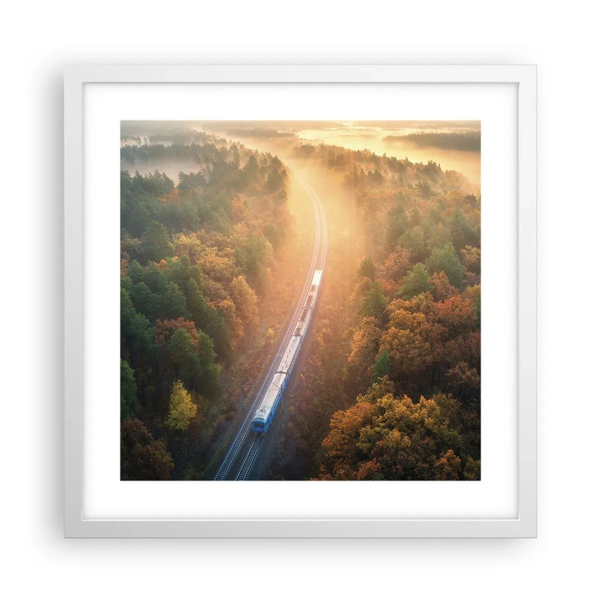 Poster in cornice bianca - Viaggio autunnale - 40x40 cm