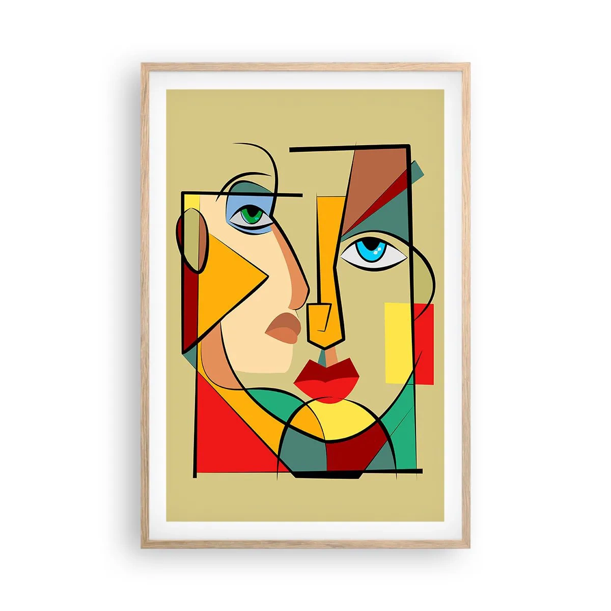 Poster in cornice rovere chiaro - Coppia affiatata - 61x91 cm