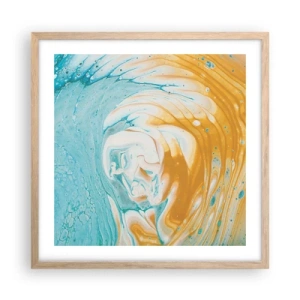 Poster in cornice rovere chiaro - Vortice pastello - 50x50 cm