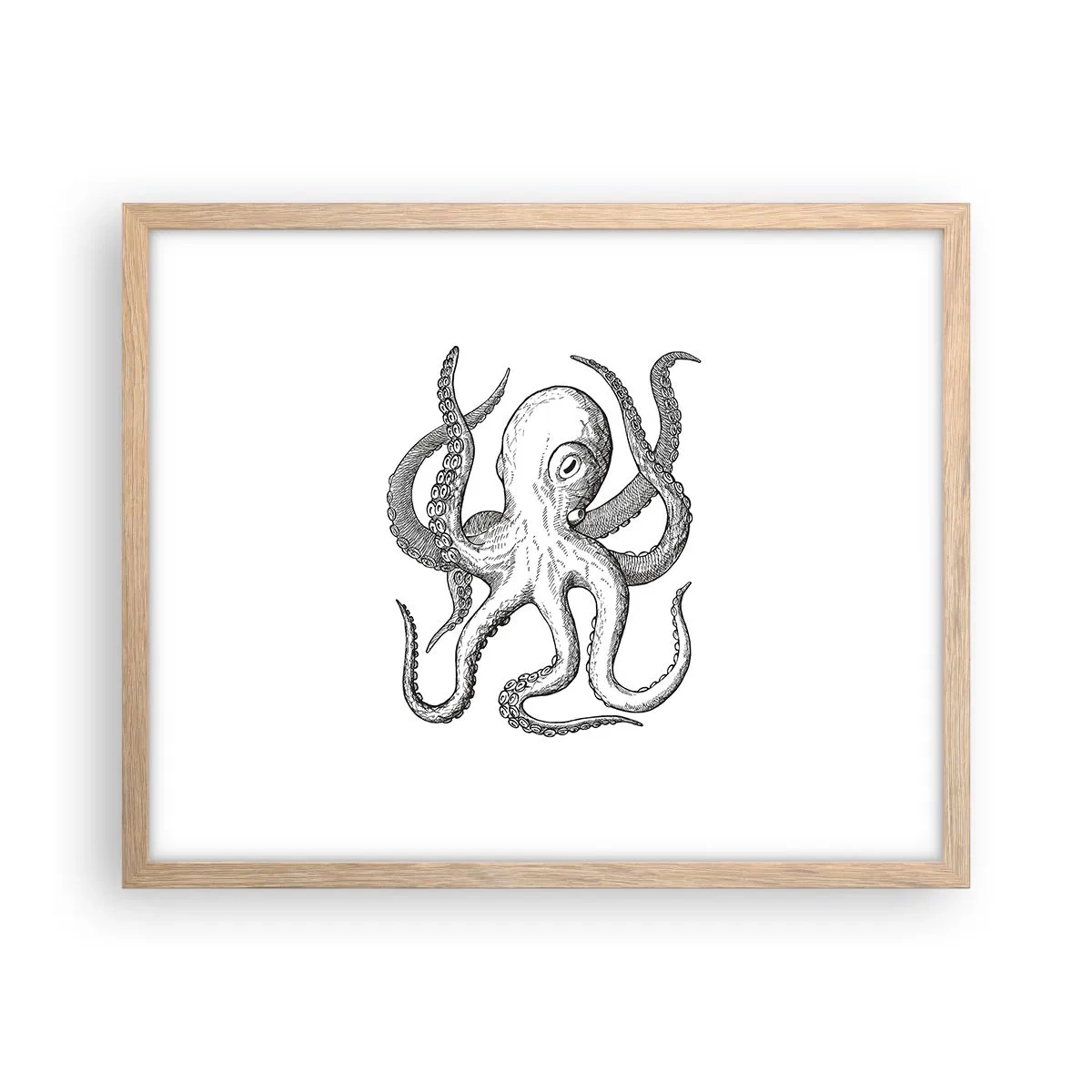 Poster in cornice rovere chiaro - Ballando con le onde - 50x40 cm