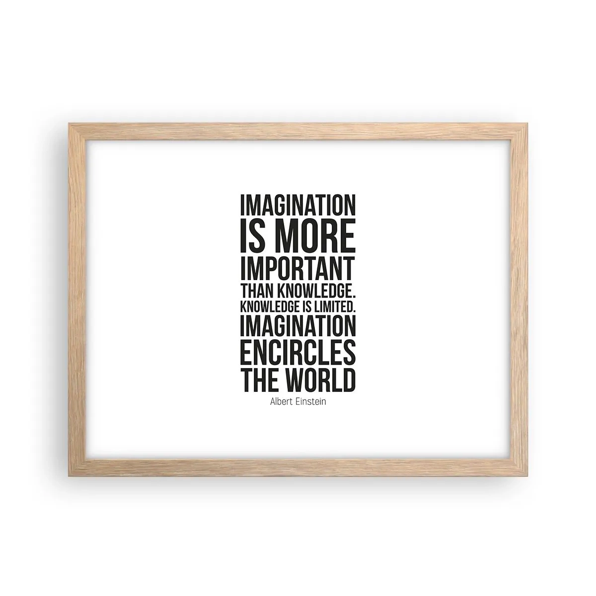 Poster in cornice rovere chiaro - Einstein sul potere dell'immaginazione - 40x30 cm