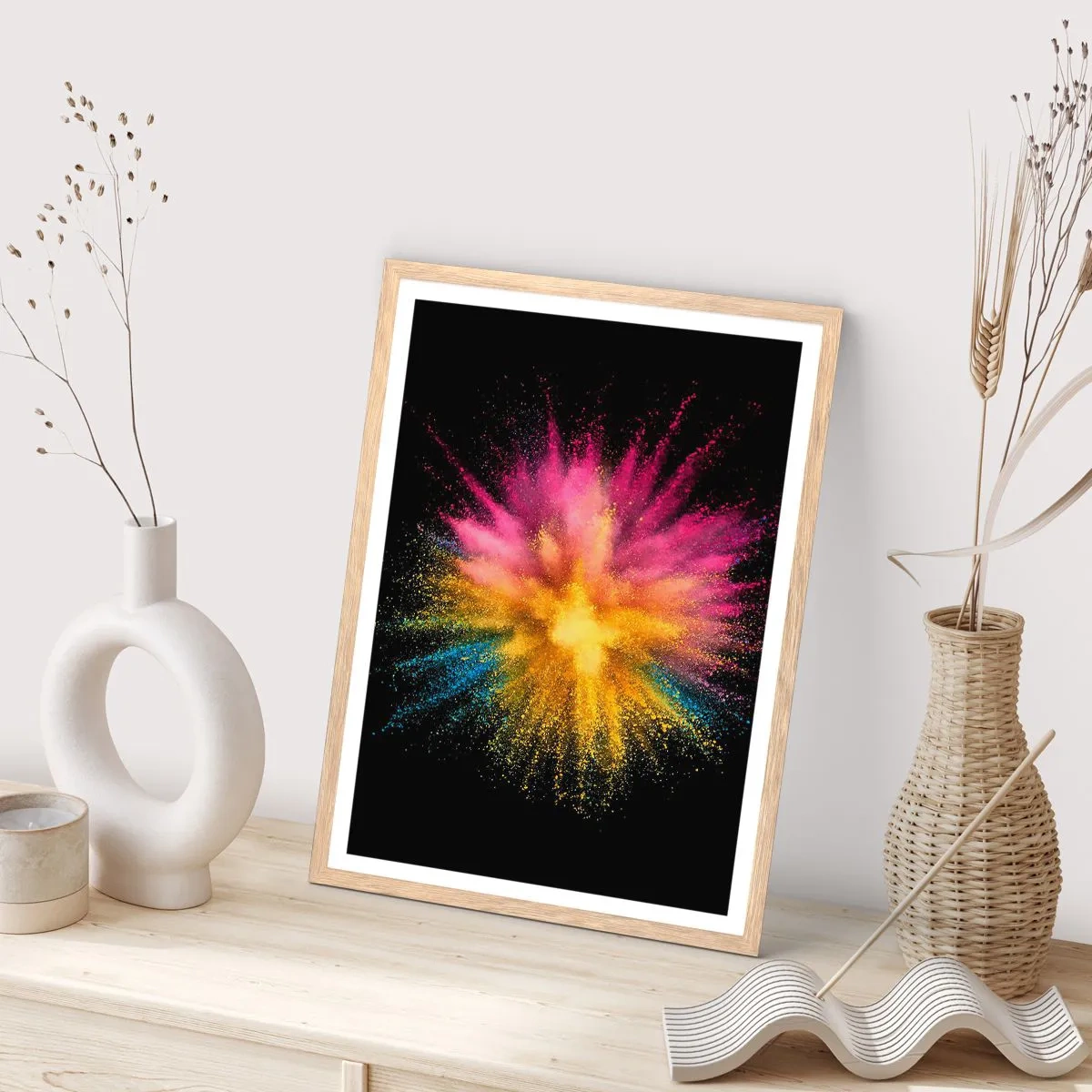 Poster in cornice rovere chiaro - La nascita dei colori - 30x40 cm