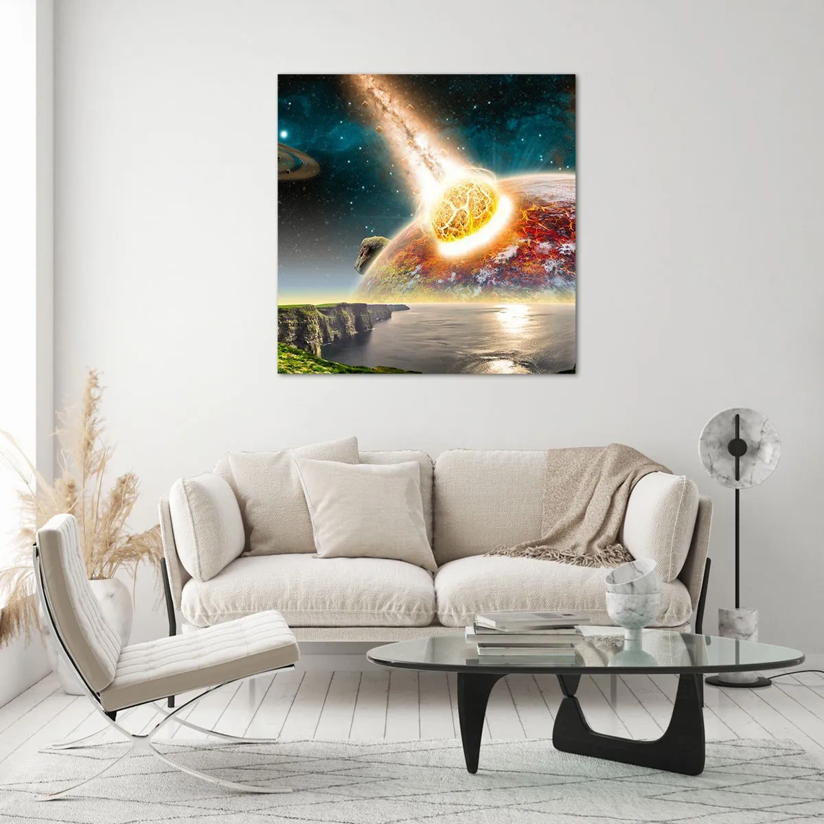 Quadro su vetro - Dramma cosmico - 60x60 cm