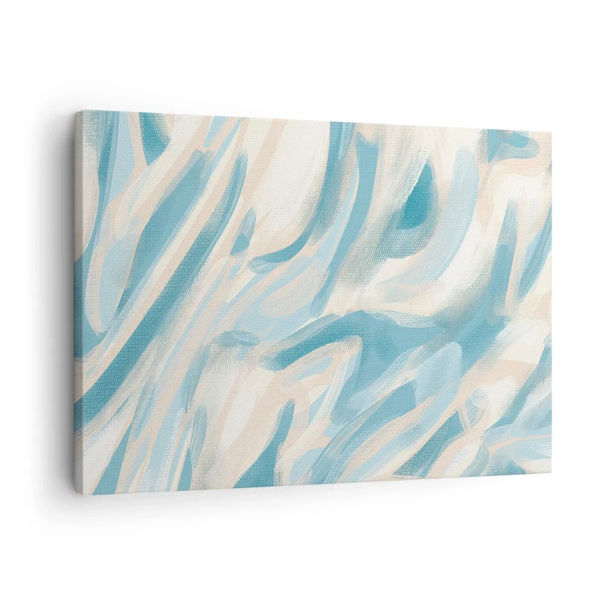 Quadro su tela - Stampe su Tela - Striature blu astratte su uno sfondo chiaro - 70x50cm - Brezze primaverili - Decorazione murale moderna per soggiorno e camera da letto ARTTOR
