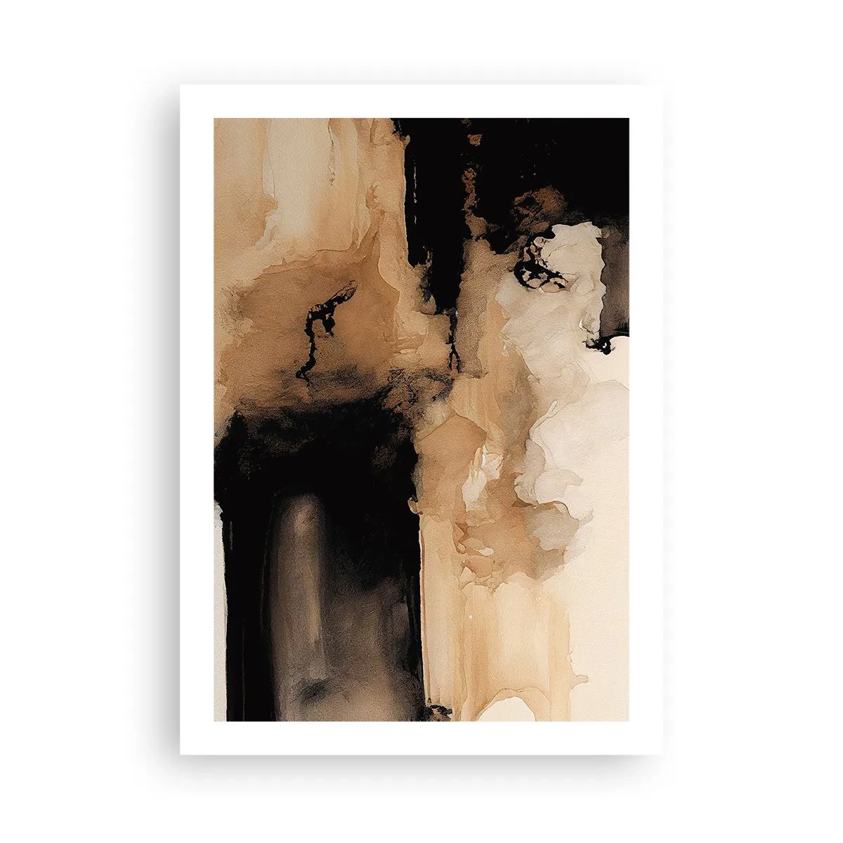 Poster - Una composizione astratta nelle calde tonalità del marrone. - 50x70cm - Astrazione intrigante - Decorazione murale moderna per soggiorno e camera da letto ARTTOR