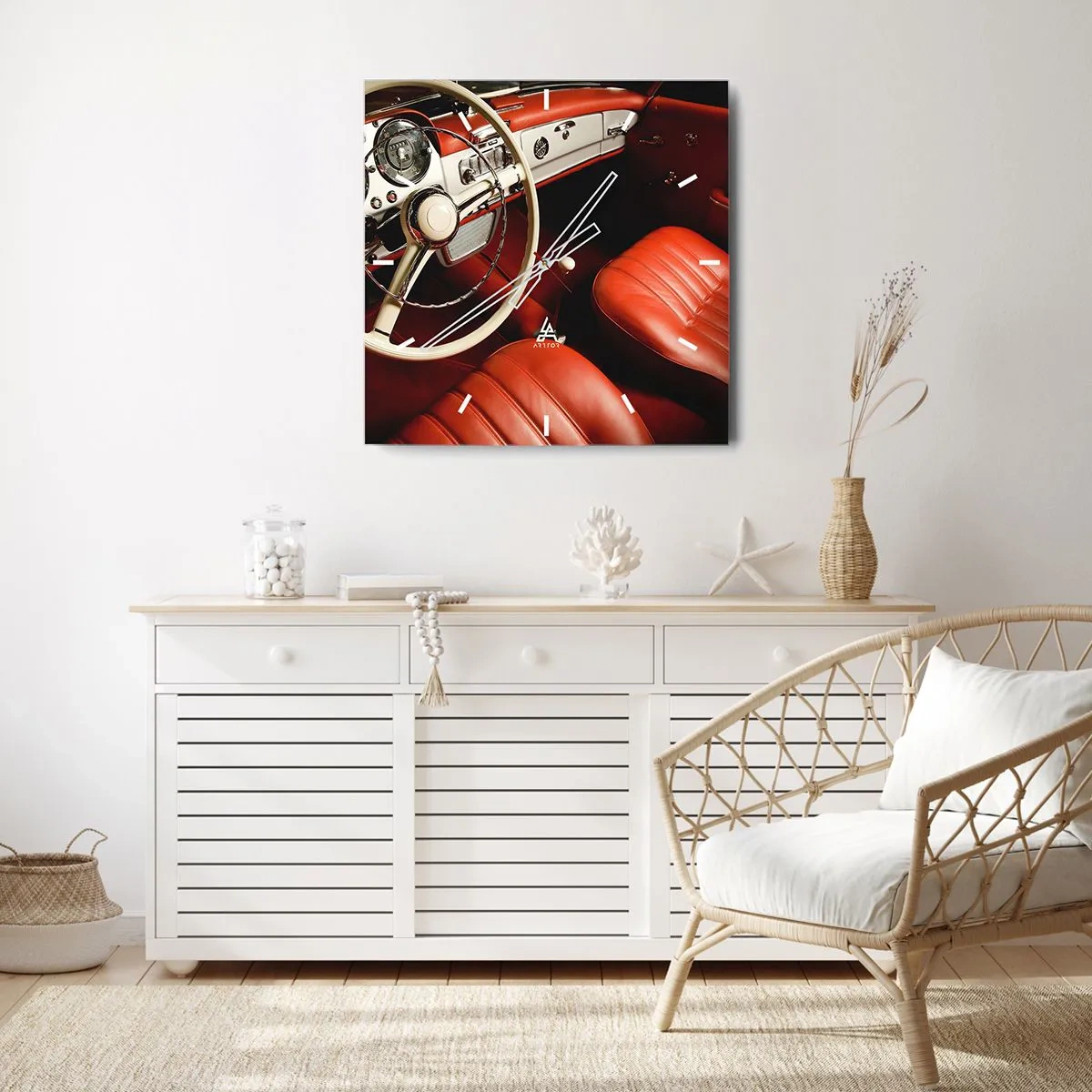 Orologio da parete - Orologio in Vetro - Lusso in stile vintage - 40x40 cm