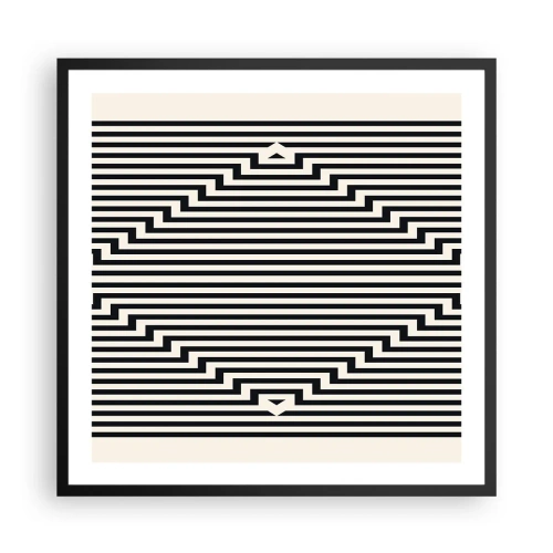 Poster in cornice nera - Illusione geometrica - 60x60 cm