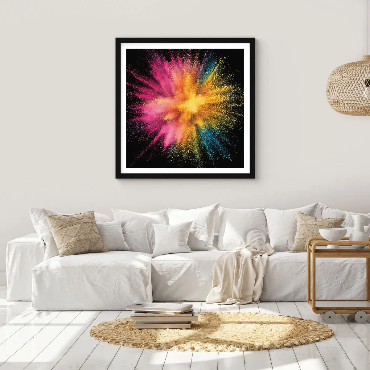 Poster in cornice nera - La nascita dei colori - 60x60 cm