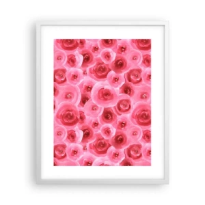 Poster in cornice bianca - Rose in alto e in basso - 40x50 cm