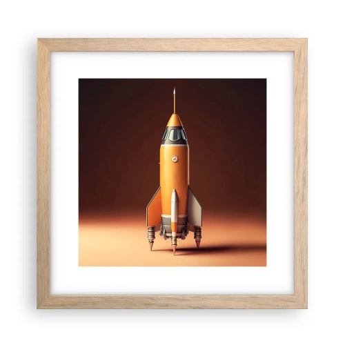 Poster in cornice rovere chiaro - Si inizia dai sogni - 30x30 cm