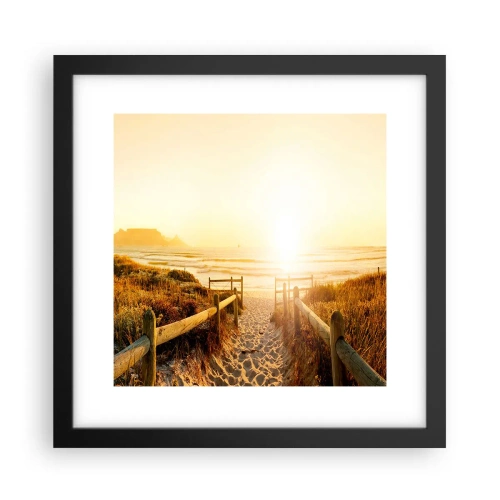 Poster in cornice nera - Attraverso la duna, verso il sole - 30x30 cm
