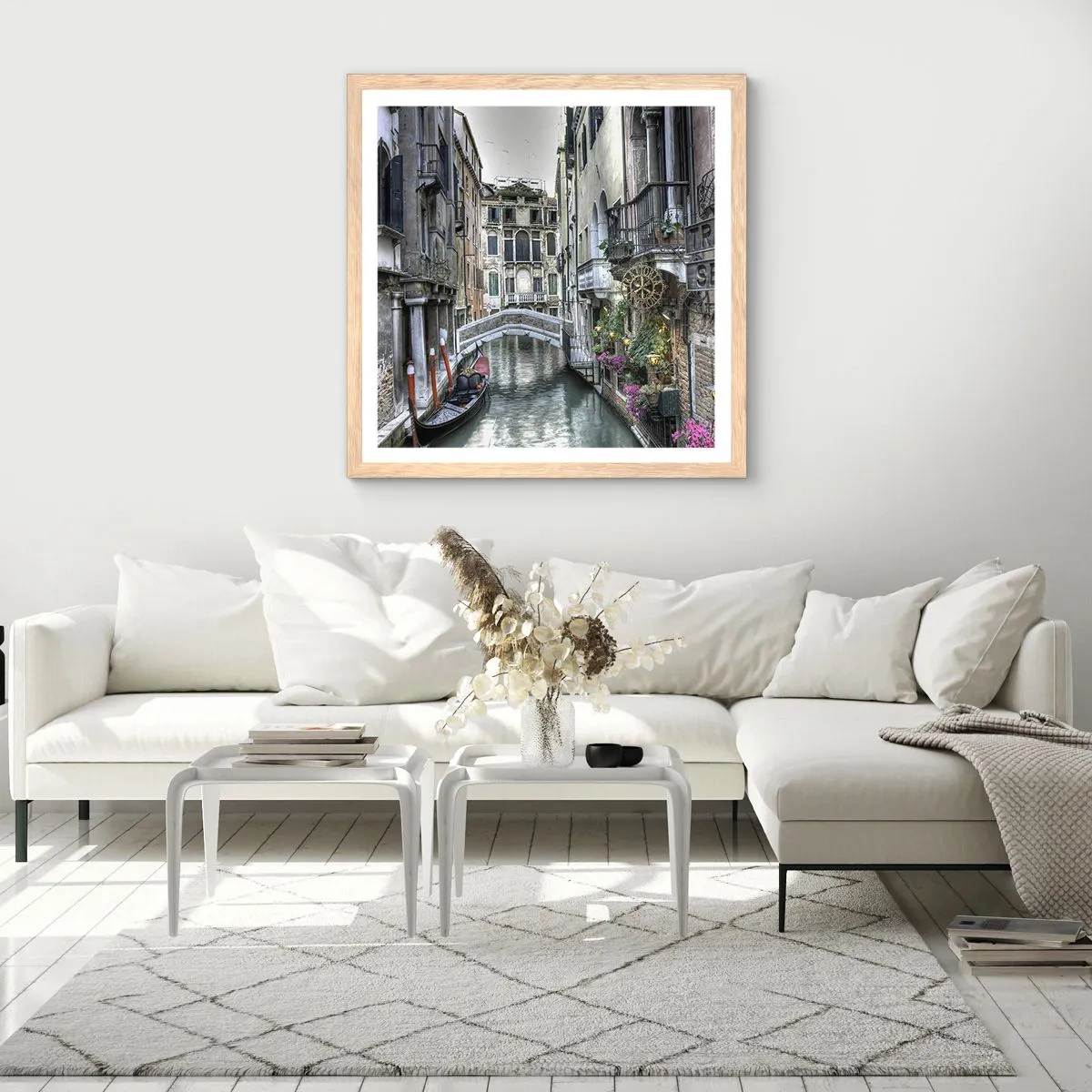 Poster in cornice rovere chiaro - Da secoli in silenziosa riflessione - 30x30 cm