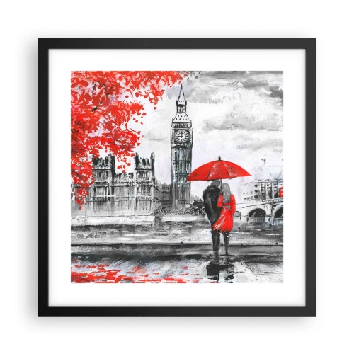 Poster in cornice nera - Innamorati a Londra - 40x40 cm