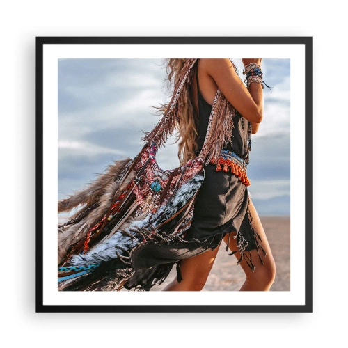 Poster in cornice nera - La donna dello sciamano - 60x60 cm