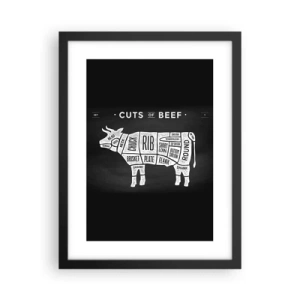 Poster in cornice nera - Il sillabario del macellaio - 30x40 cm