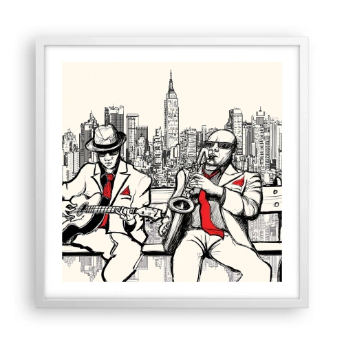 Poster in cornice bianca - Improvvisare a New York - 50x50 cm