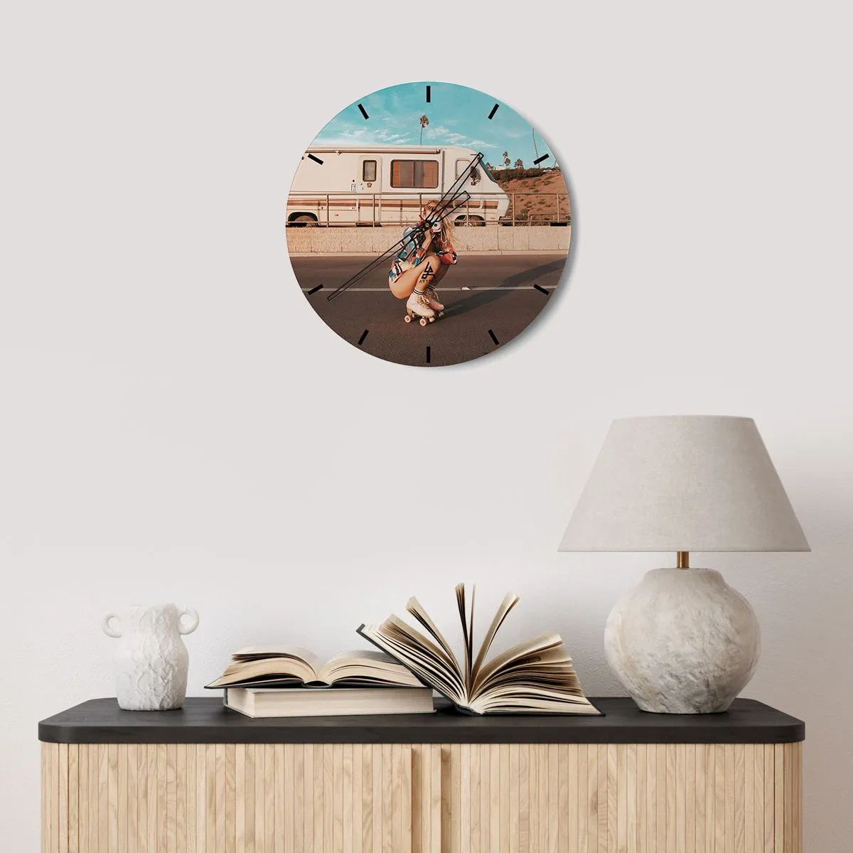 Orologio da parete - Orologio in Vetro - Sorridi per favore! - 30x30 cm