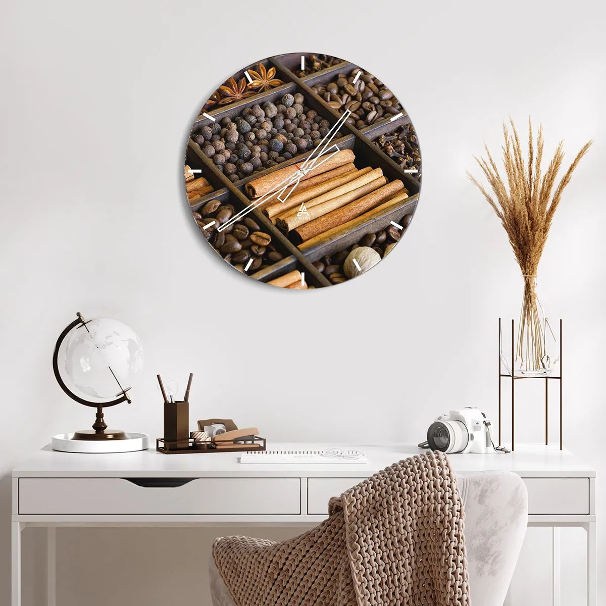 Orologio da parete - Orologio in Vetro - Il tesoro degli aromi - 40x40 cm