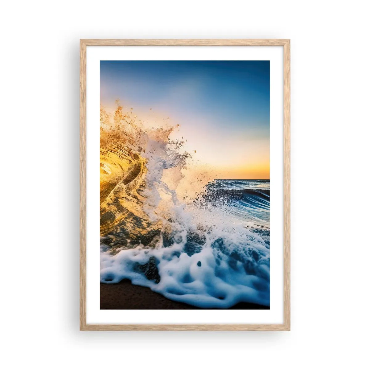 Poster in cornice rovere chiaro - Gioco sulla sabbia - 50x70 cm