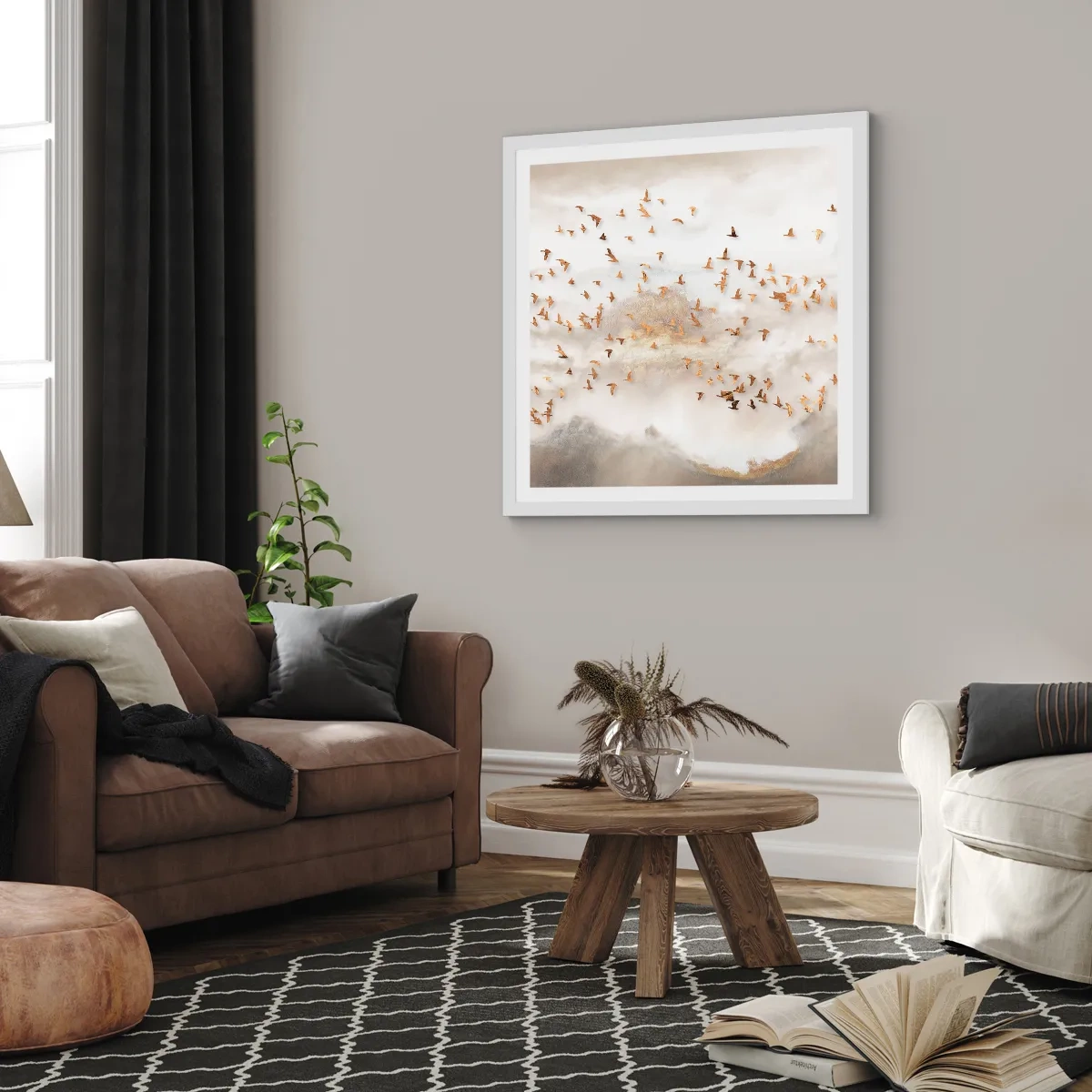 Poster in cornice bianca - È giunto il momento... - 60x60 cm