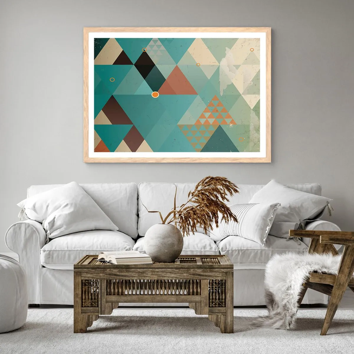 Poster in cornice rovere chiaro - Unità della molteplicità, molteplicità dell'unità - 50x40 cm