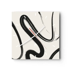 Orologio da parete - Orologio in Vetro - Capriccio bianco e nero - 40x40 cm