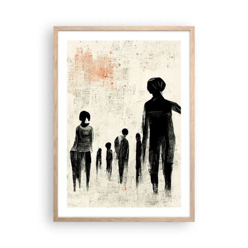 Poster in cornice rovere chiaro - Contro la solitudine - 50x70 cm
