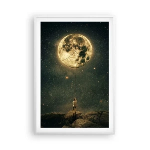 Poster in cornice bianca - Chi ha rubato la luna - 61x91 cm