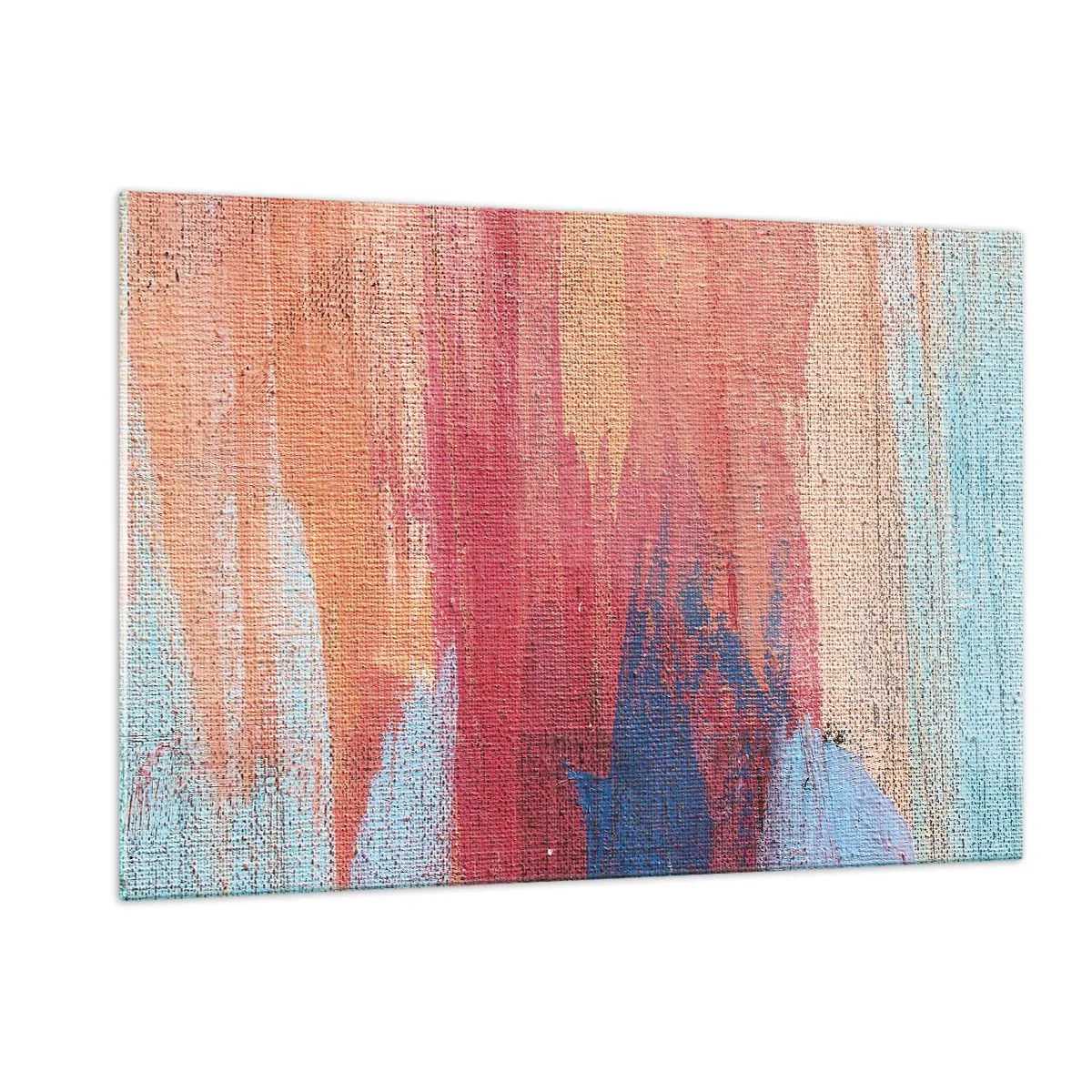 Quadro su vetro - Strisce colorate di vernice sulla struttura della tela - 120x80cm - Colando con l'arcobaleno - Decorazione murale moderna per soggiorno e camera da letto ARTTOR