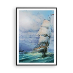 Poster in cornice nera - Con il vento in favore - 70x100 cm