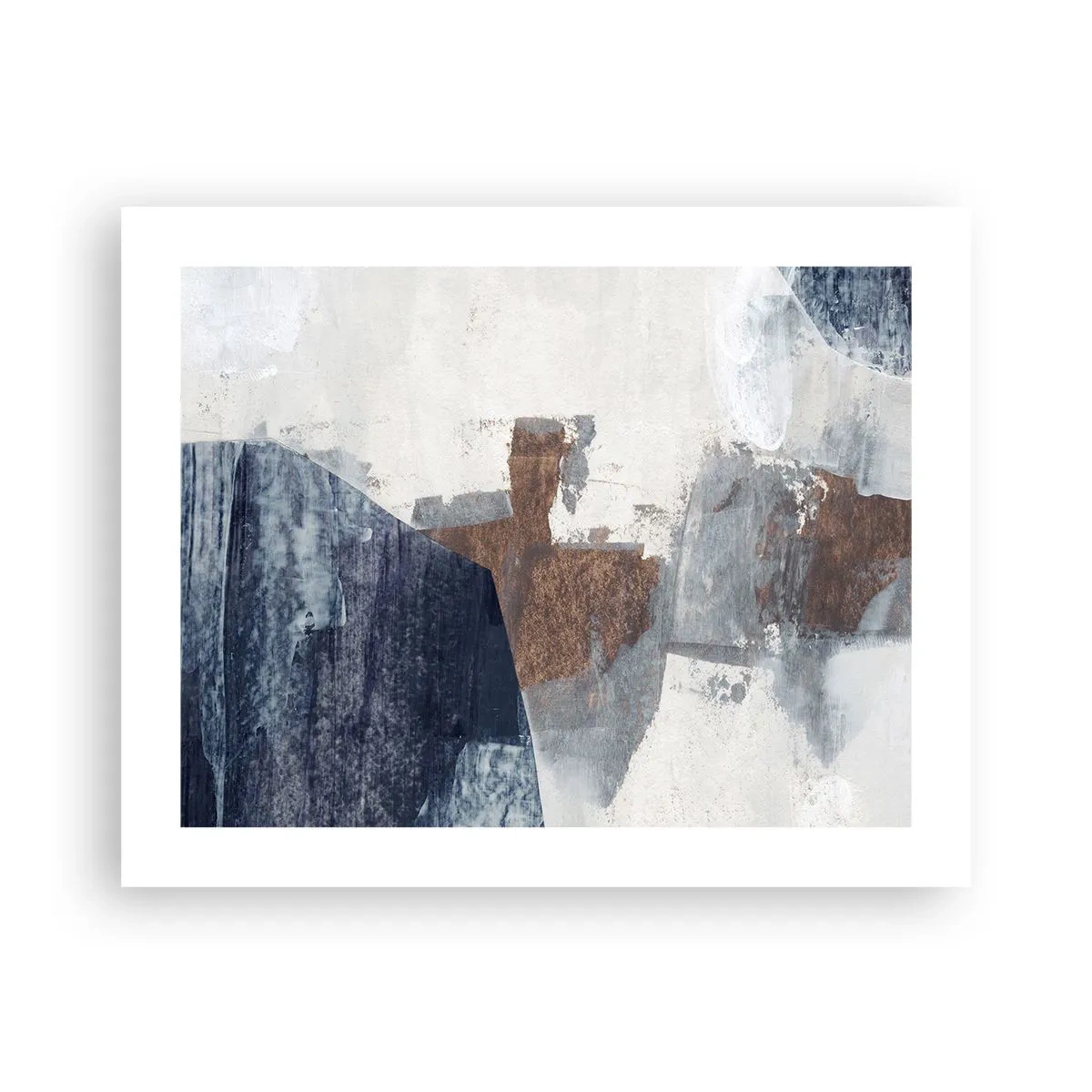 Poster - Forme blu e marroni - 50x40 cm