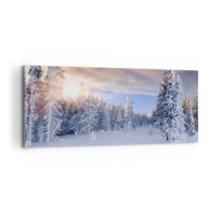 Quadro su tela - Stampe su Tela - Spettacolo innevato della natura - 100x40 cm