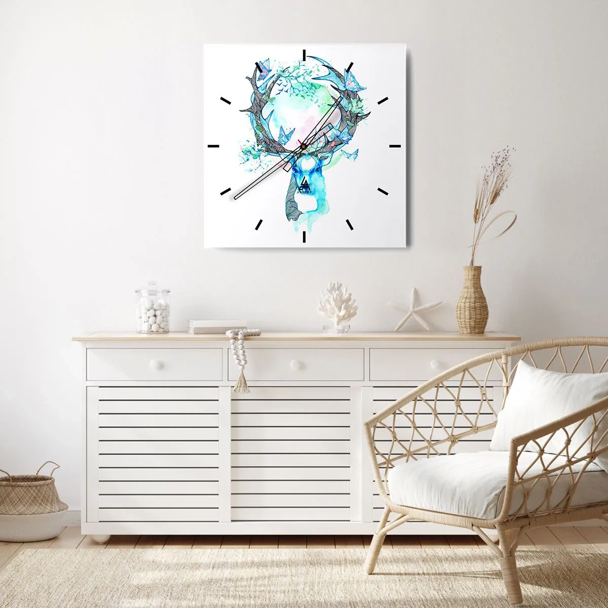 Orologio da parete - Orologio in Vetro - La forza e la delicatezza della natura - 30x30 cm
