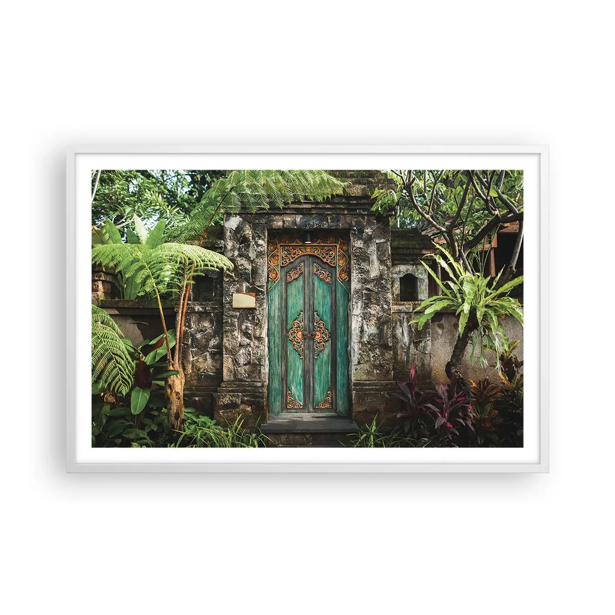 Poster in cornice bianca - Le porte verso un mondo esotico - 91x61 cm
