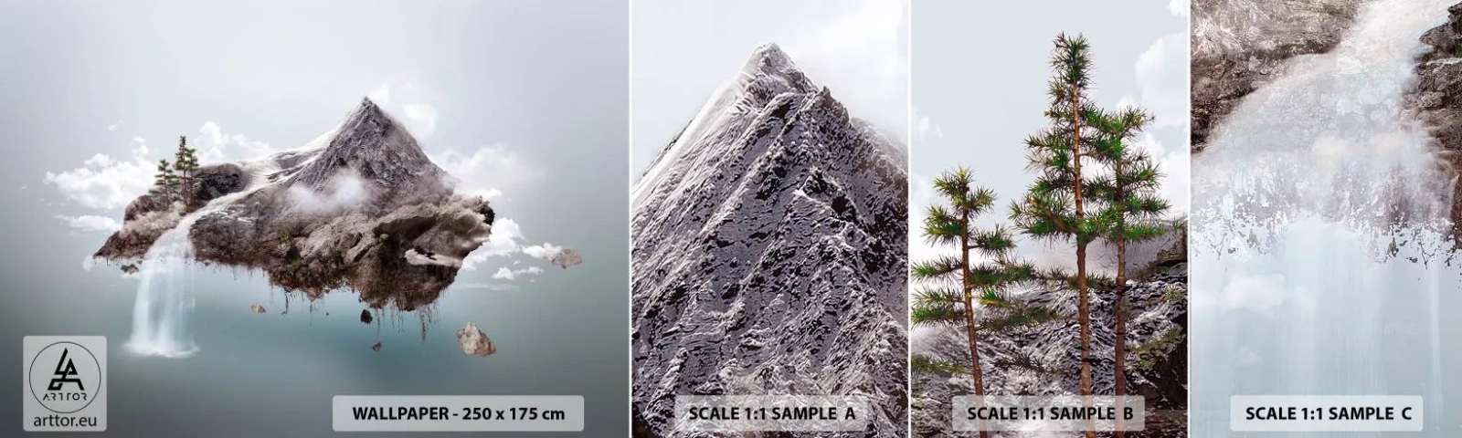 Campione Di Fotomurale Standard Eco - Con l'occhio del surrealista - Astrazione, Fantasia, Isola - 100x30 cm