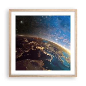 Poster in cornice rovere chiaro - Guardiamoci da lontano - 50x50 cm