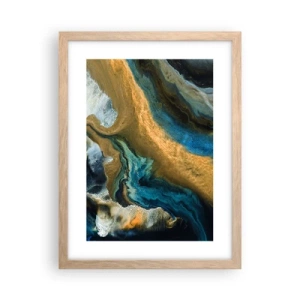 Poster in cornice rovere chiaro - Blu-oro: influenza reciproca - 30x40 cm