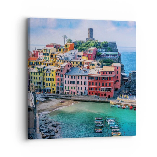 Quadro su tela - Stampe su Tela - Magica cittadina mediterranea - 30x30 cm