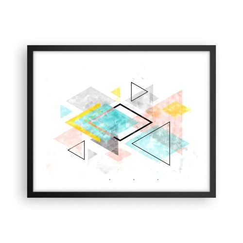 Poster in cornice nera - Gioco geometrico - 50x40 cm