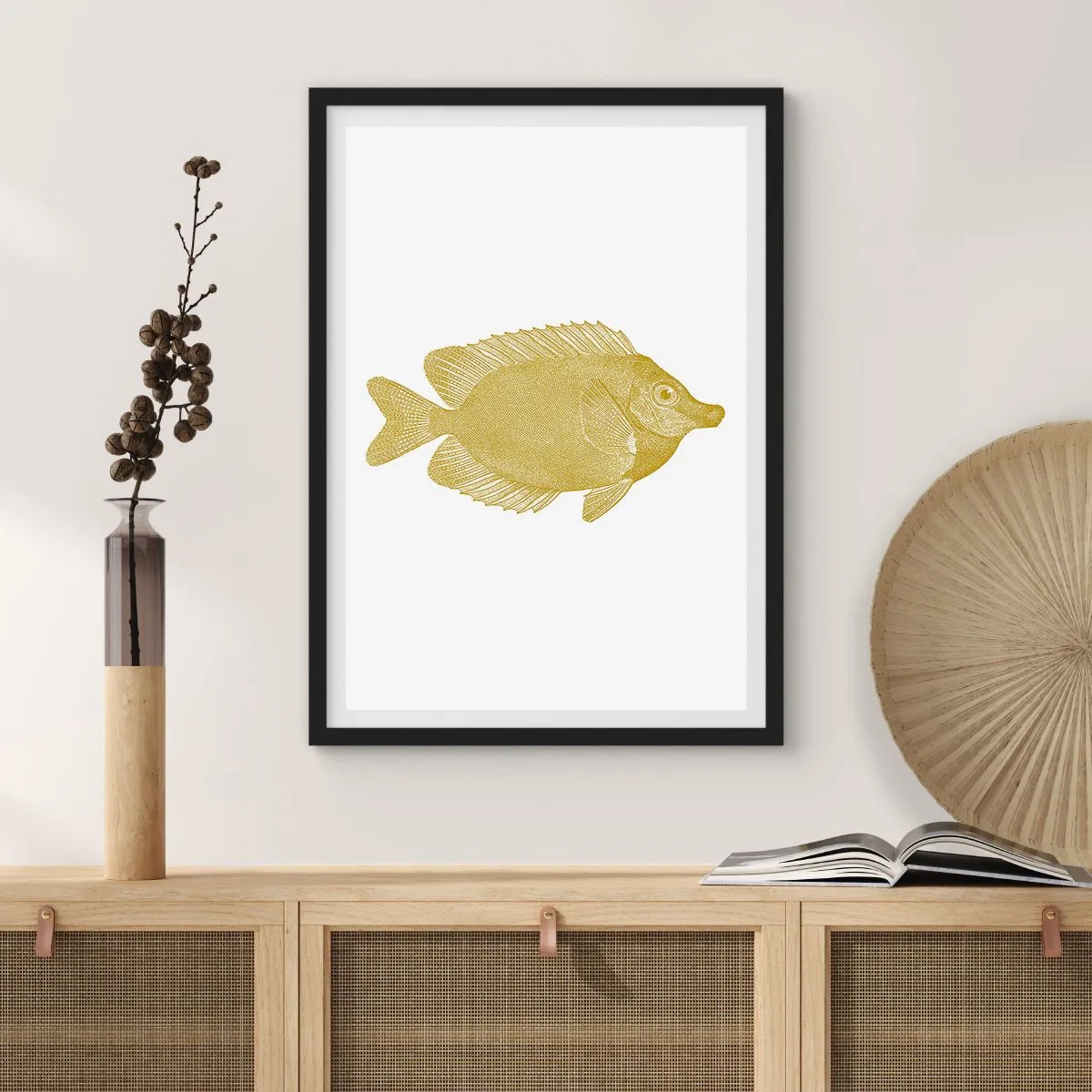 Poster in cornice nera - Pesce e basta - 70x100 cm
