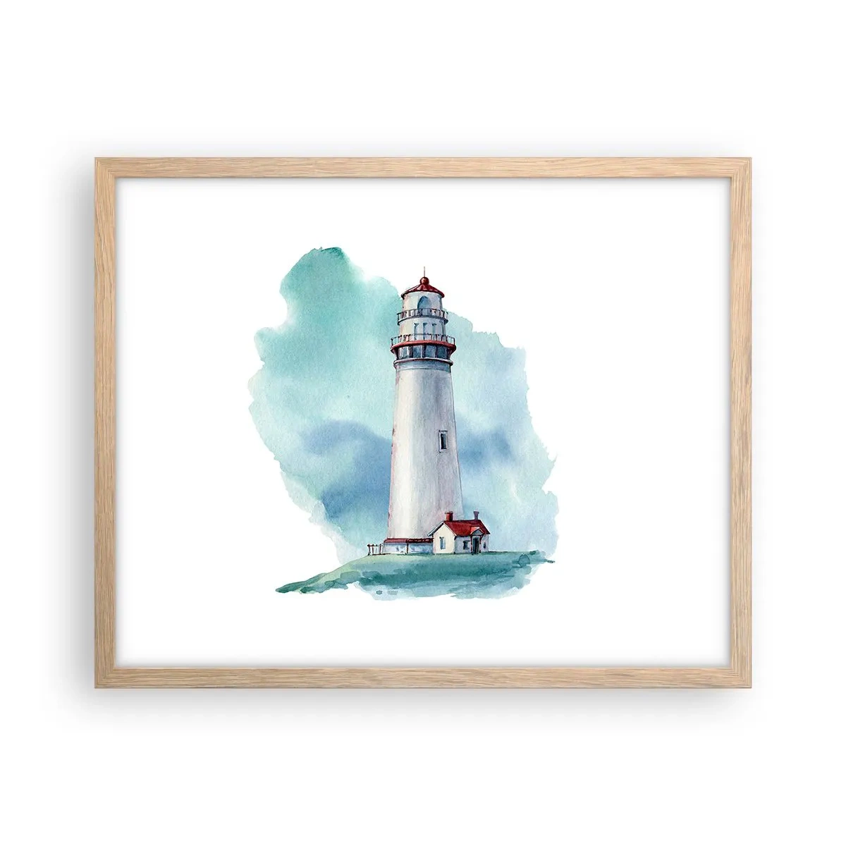 Poster in cornice rovere chiaro - Il mite amico del blu - 50x40 cm