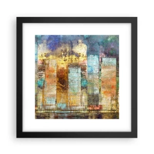 Poster in cornice nera - Metropoli nel sole - 30x30 cm