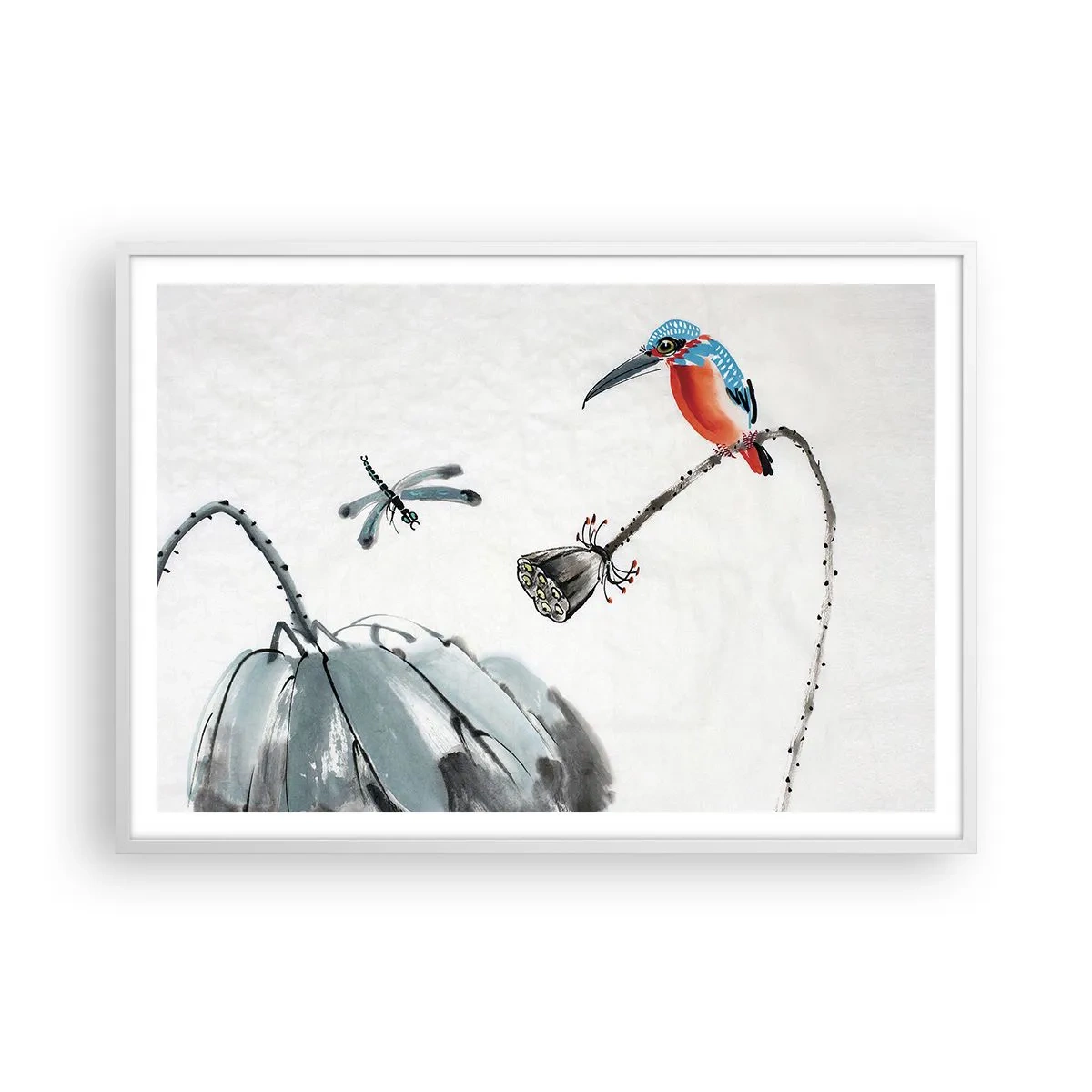 Poster in cornice bianca - La vita del prato - 100x70 cm