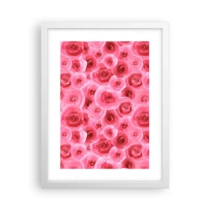 Poster in cornice bianca - Rose in alto e in basso - 30x40 cm