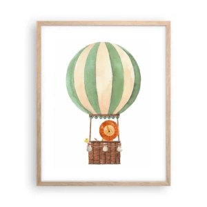 Poster in cornice rovere chiaro - I viaggi del leone - 40x50 cm
