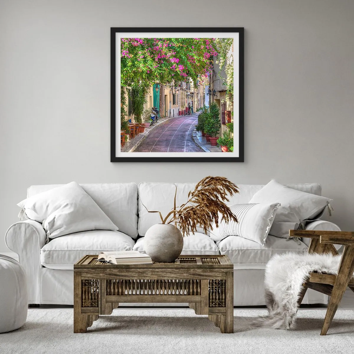 Poster in cornice nera - Angolo fiorito - 50x50 cm