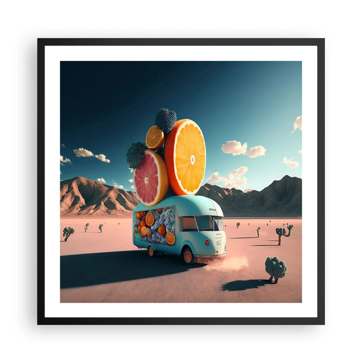 Poster in cornice nera - Il sapore delle vacanze - 60x60 cm