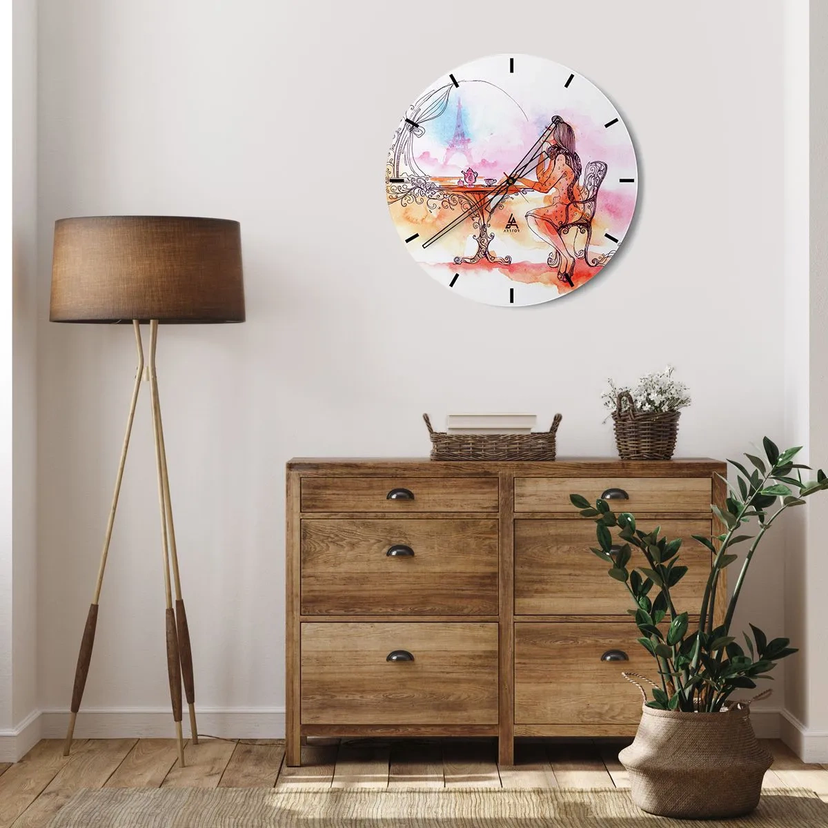 Orologio da parete - Orologio in Vetro - Chic parigino - 40x40 cm