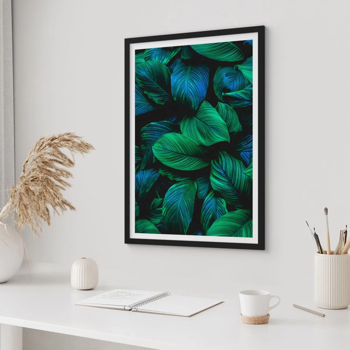 Poster in cornice nera - Nella folla verde - 40x50 cm